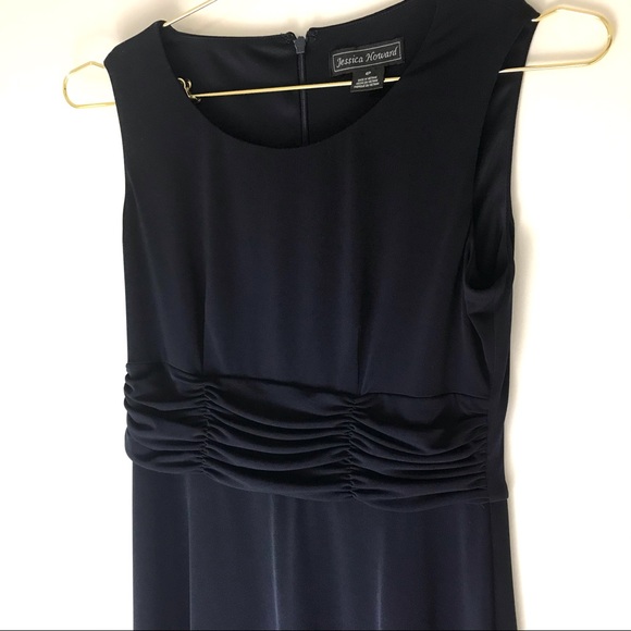 Navy Blue Minimalist A Line Midi Dress - Picture 6 of 9